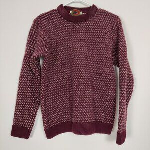 Boston Traders Women's Sweater Size L Burgundy Vintage Y2K Wool Blend Classic